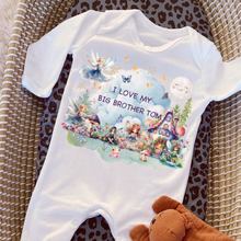 Load image into Gallery viewer, Personalised Baby Sleepsuit Baby Vest, I Love My Mummy Daddy Auntie, Fairy Design, Baby Shower Gift, Custom Fairytale Baby Outfit
