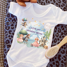 Load image into Gallery viewer, Personalised Baby Sleepsuit Baby Vest, I Love My Mummy Daddy Auntie, Princess Design, Baby Shower Gift, Custom Fairytale Baby Outfit