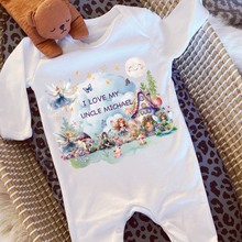 Load image into Gallery viewer, Personalised Baby Sleepsuit Baby Vest, I Love My Mummy Daddy Auntie, Fairy Design, Baby Shower Gift, Custom Fairytale Baby Outfit