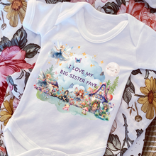 Load image into Gallery viewer, Personalised Baby Sleepsuit Baby Vest, I Love My Mummy Daddy Auntie, Fairy Design, Baby Shower Gift, Custom Fairytale Baby Outfit