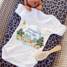 Load image into Gallery viewer, Personalised Baby Sleepsuit Baby Vest, I Love My Mummy Daddy Auntie, Teddy Bear Design, Baby Shower Gift, Custom Teddy Baby Outfit