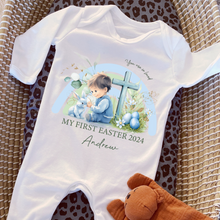 Load image into Gallery viewer, Easter Babygrow, Easter Sleepsuit, My 1st Easter, My First Easter, Babies first Easter sleepsuit, Easter baby outfit, New baby gift Vest