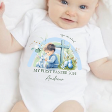 Load image into Gallery viewer, Easter Babygrow, Easter Sleepsuit, My 1st Easter, My First Easter, Babies first Easter sleepsuit, Easter baby outfit, New baby gift Vest
