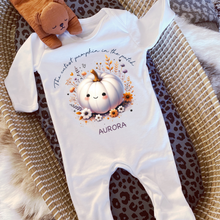 Load image into Gallery viewer, Personalised First Halloween Baby Vest My first Halloween Babygrow Pumpkin Baby's First Halloween Trick or Treat 1st Halloween Personalised Romper