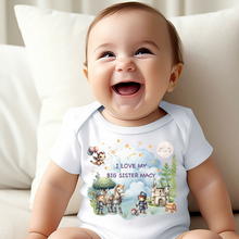 Load image into Gallery viewer, Personalised Baby Sleepsuit Baby Vest, I Love My Mummy Daddy Auntie, Knights and Dragons Design, Baby Shower Gift, Custom Fairytale Baby Outfit
