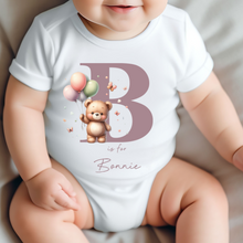 Load image into Gallery viewer, Hello my name is, baby girls coming home outfit, personalised gifts for baby girls, Hello Im New Here, New Baby announcement, Rainbow Baby