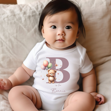 Load image into Gallery viewer, Hello my name is, baby girls coming home outfit, personalised gifts for baby girls, Hello Im New Here, New Baby announcement, Rainbow Baby