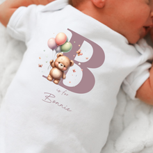 Load image into Gallery viewer, Hello my name is, baby girls coming home outfit, personalised gifts for baby girls, Hello Im New Here, New Baby announcement, Rainbow Baby