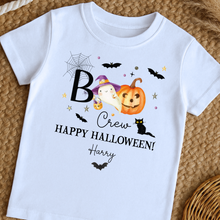Load image into Gallery viewer, Personalised Halloween T-Shirt, Pumpkin Patch Tee, Custom Trick or Treat Tee, Spooky Tee, Too Cute to Spook, Boo Bag Gift, Girls Halloween Tee