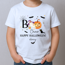 Load image into Gallery viewer, Personalised Halloween T-Shirt, Pumpkin Patch Tee, Custom Trick or Treat Tee, Spooky Tee, Too Cute to Spook, Boo Bag Gift, Girls Halloween Tee