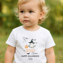 Load image into Gallery viewer, Personalised Halloween T-Shirt, Pumpkin Patch Tee, Custom Trick or Treat Tee, Spooky Tee, Too Cute to Spook, Boo Bag Gift, Girls Halloween Tee
