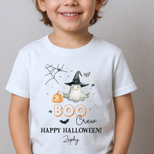 Load image into Gallery viewer, Personalised Halloween T-Shirt, Pumpkin Patch Tee, Custom Trick or Treat Tee, Spooky Tee, Too Cute to Spook, Boo Bag Gift, Girls Halloween Tee