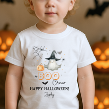 Load image into Gallery viewer, Personalised Halloween T-Shirt, Pumpkin Patch Tee, Custom Trick or Treat Tee, Spooky Tee, Too Cute to Spook, Boo Bag Gift, Girls Halloween Tee