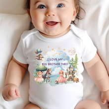 Load image into Gallery viewer, Personalised Baby Sleepsuit Baby Vest, I Love My Mummy Daddy Auntie, Princess Design, Baby Shower Gift, Custom Fairytale Baby Outfit