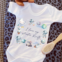 Load image into Gallery viewer, Personalised Baby Sleepsuit Baby Vest, I Love My Mummy Daddy Auntie, Space Astronaut Design, Baby Shower Gift, Custom Space Baby Outfit