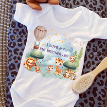 Load image into Gallery viewer, Personalised Baby Sleepsuit Baby Vest, I Love My Mummy Daddy Auntie, Safari Animal Design, Baby Shower Gift, Custom Safari Baby Outfit, Elephants Tigers Lions