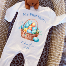 Load image into Gallery viewer, Easter Babygrow, Easter Sleepsuit, My 1st Easter, My First Easter, Babies first Easter sleepsuit, Easter baby outfit, New baby gift Vest