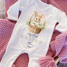 Load image into Gallery viewer, Easter Babygrow, Easter Sleepsuit, My 1st Easter, My First Easter, Babies first Easter sleepsuit, Easter baby outfit, New baby gift Vest