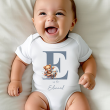 Load image into Gallery viewer, Hello my name is, baby girls coming home outfit, personalised gifts for baby girls, Hello Im New Here, New Baby announcement, Rainbow Baby