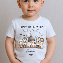 Load image into Gallery viewer, Personalised Halloween T-Shirt, Pumpkin Patch Tee, Custom Trick or Treat Tee, Spooky Tee, Too Cute to Spook, Boo Bag Gift, Girls Halloween Tee