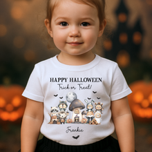 Load image into Gallery viewer, Personalised Halloween T-Shirt, Pumpkin Patch Tee, Custom Trick or Treat Tee, Spooky Tee, Too Cute to Spook, Boo Bag Gift, Girls Halloween Tee