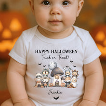 Load image into Gallery viewer, Personalised First Halloween Baby Vest My first Halloween Babygrow Pumpkin Baby's First Halloween Trick or Treat 1st Halloween Personalised Romper