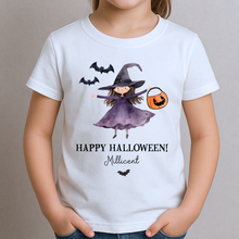 Load image into Gallery viewer, Personalised Halloween T-Shirt, Pumpkin Patch Tee, Custom Trick or Treat Tee, Spooky Tee, Too Cute to Spook, Boo Bag Gift, Girls Halloween Tee