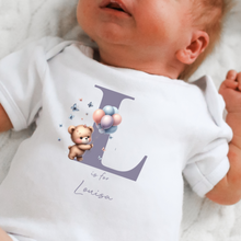 Load image into Gallery viewer, Hello my name is, baby girls coming home outfit, personalised gifts for baby girls, Hello Im New Here, New Baby announcement, Rainbow Baby