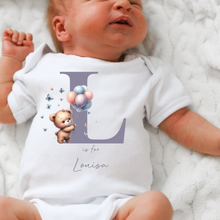 Load image into Gallery viewer, Hello my name is, baby girls coming home outfit, personalised gifts for baby girls, Hello Im New Here, New Baby announcement, Rainbow Baby