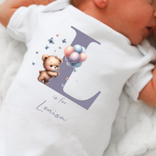 Load image into Gallery viewer, Hello my name is, baby girls coming home outfit, personalised gifts for baby girls, Hello Im New Here, New Baby announcement, Rainbow Baby