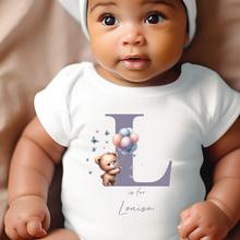 Load image into Gallery viewer, Hello my name is, baby girls coming home outfit, personalised gifts for baby girls, Hello Im New Here, New Baby announcement, Rainbow Baby