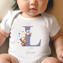 Load image into Gallery viewer, Hello my name is, baby girls coming home outfit, personalised gifts for baby girls, Hello Im New Here, New Baby announcement, Rainbow Baby