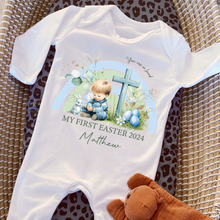 Load image into Gallery viewer, Easter Babygrow, Easter Sleepsuit, My 1st Easter, My First Easter, Babies first Easter sleepsuit, Easter baby outfit, New baby gift Vest