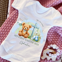 Load image into Gallery viewer, Easter Babygrow, Easter Sleepsuit, My 1st Easter, My First Easter, Babies first Easter sleepsuit, Easter baby outfit, New baby gift Vest