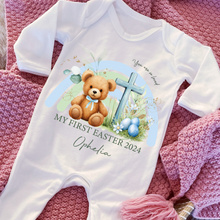 Load image into Gallery viewer, Easter Babygrow, Easter Sleepsuit, My 1st Easter, My First Easter, Babies first Easter sleepsuit, Easter baby outfit, New baby gift Vest