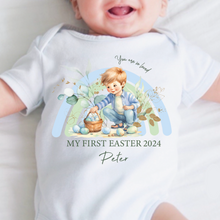 Load image into Gallery viewer, Easter Babygrow, Easter Sleepsuit, My 1st Easter, My First Easter, Babies first Easter sleepsuit, Easter baby outfit, New baby gift Vest