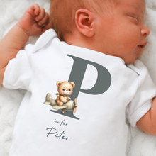 Load image into Gallery viewer, Hello my name is, baby girls coming home outfit, personalised gifts for baby girls, Hello Im New Here, New Baby announcement, Rainbow Baby