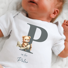 Load image into Gallery viewer, Hello my name is, baby girls coming home outfit, personalised gifts for baby girls, Hello Im New Here, New Baby announcement, Rainbow Baby