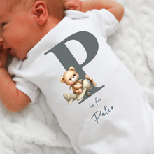 Load image into Gallery viewer, Hello my name is, baby girls coming home outfit, personalised gifts for baby girls, Hello Im New Here, New Baby announcement, Rainbow Baby