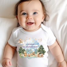 Load image into Gallery viewer, Personalised Baby Sleepsuit Baby Vest, I Love My Mummy Daddy Auntie, Teddy Bear Design, Baby Shower Gift, Custom Teddy Baby Outfit