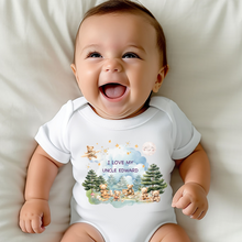 Load image into Gallery viewer, Personalised Baby Sleepsuit Baby Vest, I Love My Mummy Daddy Auntie, Teddy Bear Design, Baby Shower Gift, Custom Teddy Baby Outfit