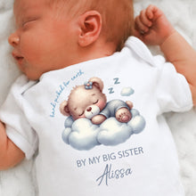 Load image into Gallery viewer, Sent With A Kiss Baby Vest, Pregnancy Reveal Announcement Bodysuit, Personalised Memorial Gift, Handpicked for Earth, Sent by Big Sister