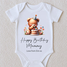 Load image into Gallery viewer, Happy Birthday Nanny Babygrow, 1st Birthday as My Grandma, Grandparent Birthday Gift, Nana Birthday, Nan Birthday, Sleepsuit Vest Bodysuit