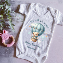 Load image into Gallery viewer, Sent With A Kiss From My Uncle In Heaven, Sibling baby loss, Grandparent Memorial, Baby Funeral Outfit, Miracle Baby, Rainbow Baby vest