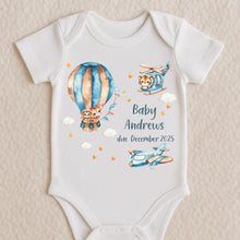 Load image into Gallery viewer, Personalised Born in 2025 Baby Vest, Gender Neutral Baby Sleepsuit, Custom Baby Name Onesie, New Baby Gift, Baby Girl, Baby Announcement