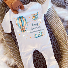 Load image into Gallery viewer, Personalised Born in 2025 Baby Vest, Gender Neutral Baby Sleepsuit, Custom Baby Name Onesie, New Baby Gift, Baby Girl, Baby Announcement