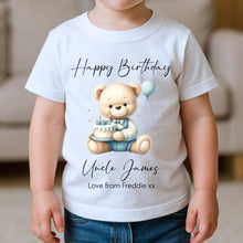 Load image into Gallery viewer, Happy Birthday Uncle T-Shirt, 1st Birthday as My Uncle, Grandparent Gift, Uncle Birthday, Auntie Birthday, Toddler Tee, Kids Top Clothes