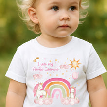 Load image into Gallery viewer, I Love My Auntie T-Shirt, Kids Name Tee, My Auntie loves me, Aunty Baby Top, Toddler Children Girls Boys, Personalised I love my Aunties