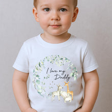 Load image into Gallery viewer, I Love My Daddy Safari T-Shirt, Baby & Kids Tee, Jungle Animal design, Daddy Gift Baby Top, Toddler Children Girls Boys, I love my Daddies