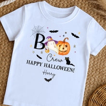 Load image into Gallery viewer, Personalised Halloween T-Shirt, Pumpkin Patch Tee, Custom Trick or Treat Tee, Spooky Tee, Too Cute to Spook, Boo Crew Gift, Boys Halloween T